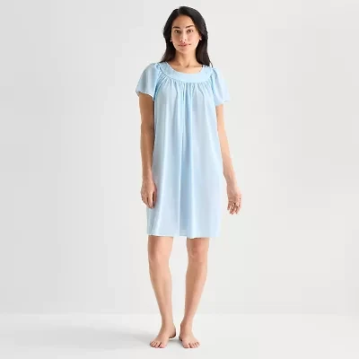 Adonna Womens Short Sleeve Round Neck Nightgown