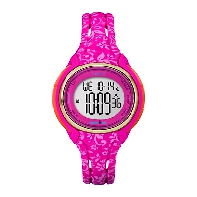 Timex® Womens Sleek Hot Pink Floral 50 Lap Strap Watch