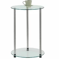 Donovan 2-Tier Round Glass End Table