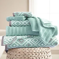 Pacific Coast Textiles Oxford Yarn Dyed 6-pc.Bath Towel Set