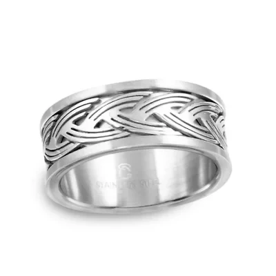Mens 9M Stainless Steel Wedding Band