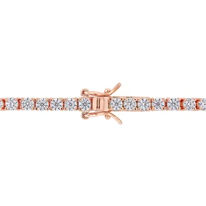 Womens 5 CT. T.W. Lab Created White Moissanite 18K Rose Gold Over Silver Tennis Bracelet