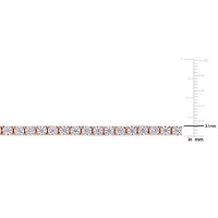 Womens 5 CT. T.W. Lab Created White Moissanite 18K Rose Gold Over Silver Tennis Bracelet