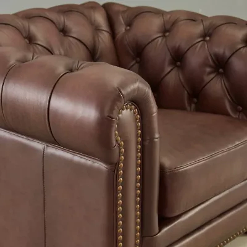 Aliso Leather Roll-Arm Sofa