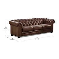 Aliso Leather Roll-Arm Sofa