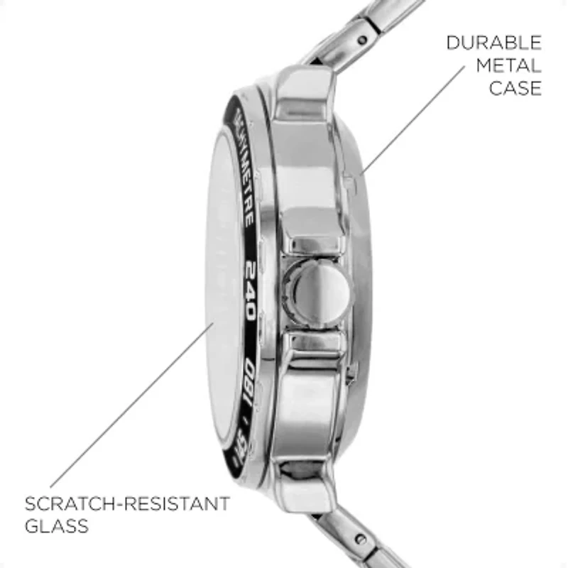 iTouch Connected for Men: Silver Case with Two Toned Metal Strap Hybrid Smartwatch (42mm) 50051S-51-G28