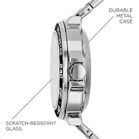 iTouch Connected for Men: Silver Case with Two Toned Metal Strap Hybrid Smartwatch (42mm) 50051S-51-G28