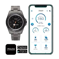 iTouch Connected for Men: Gray Case with Gray Acrylic Strap Hybrid Smartwatch (42mm) 50182GY-51-G04
