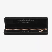 Sparkle Allure Womens Natural Diamond Accent Cross 7.25 Inch Tennis Bracelet