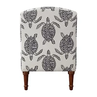 Roussell Slipper Chair in Sea Turtle Print