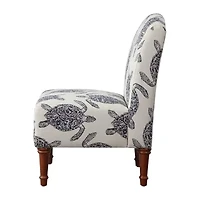Roussell Slipper Chair in Sea Turtle Print