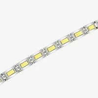 Mens Stainless Steel Round 8 1/2 Inch Link Bracelet