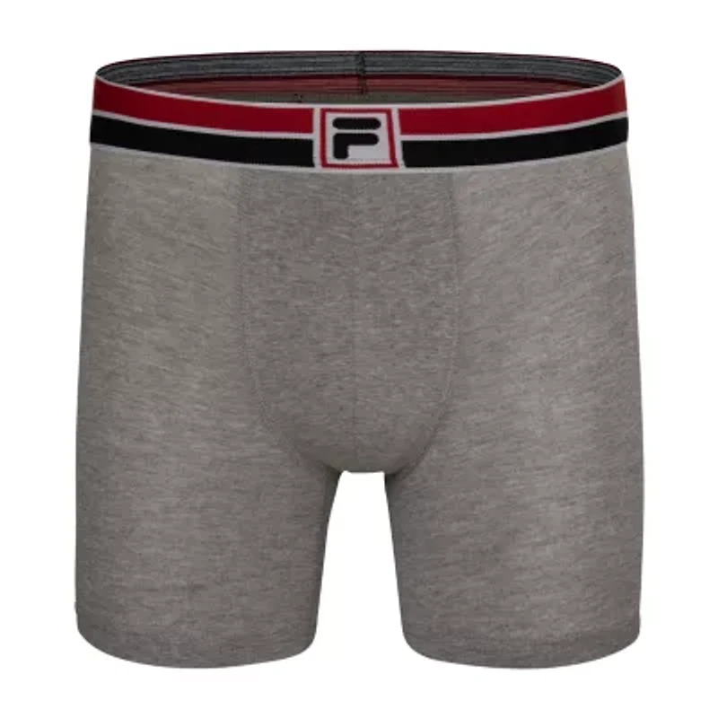 FILA Ultra Soft Stretch No Fly Mens 4 Pack Boxer Briefs Fm412bxcs15-020