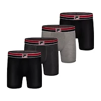 FILA Ultra Soft Stretch No Fly Mens 4 Pack Boxer Briefs Fm412bxcs15-020