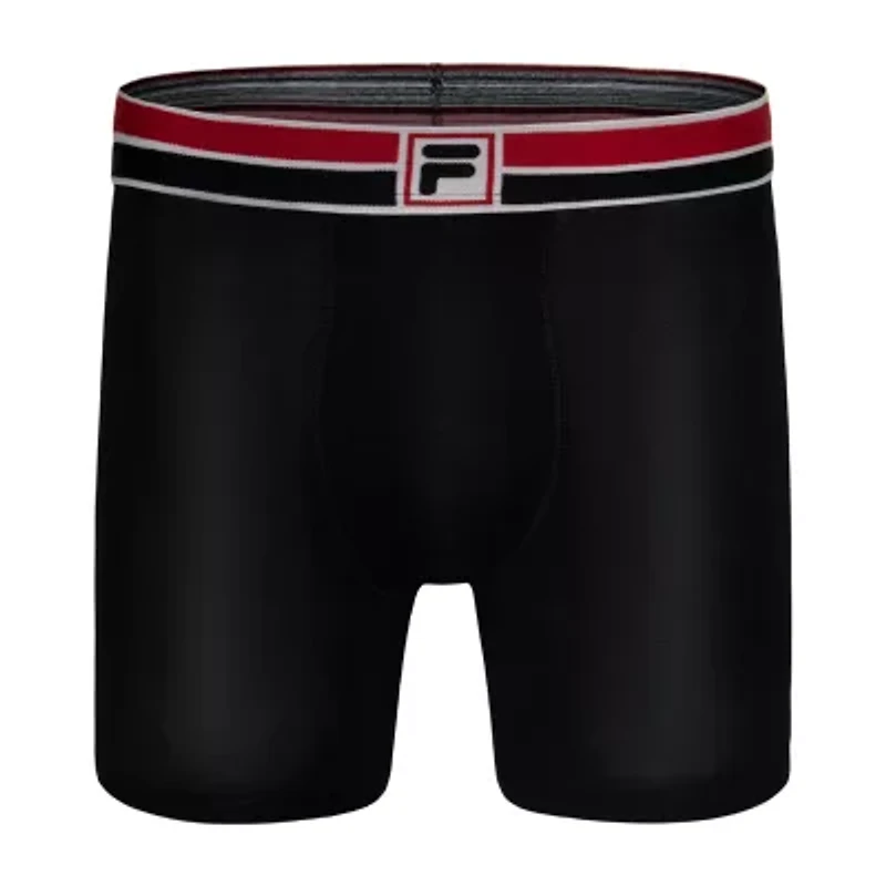 FILA Ultra Soft Stretch No Fly Mens 4 Pack Boxer Briefs Fm412bxcs15-020