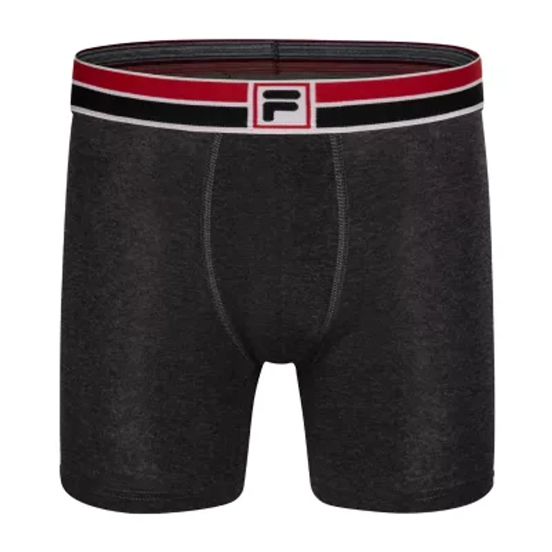 FILA Ultra Soft Stretch No Fly Mens 4 Pack Boxer Briefs Fm412bxcs15-020