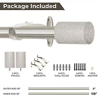 Deco Window Barrel Marbel 1 IN Curtain Rod