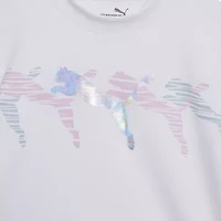 PUMA Big Kid Girls Crew Neck Short Sleeve Boxy Fit Graphic T-Shirt