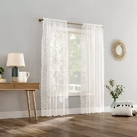 No 918 Nina Lace Rod Pocket Sheer Set of 2 Curtain Panel