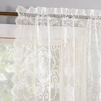 No 918 Nina Lace Rod Pocket Sheer Set of 2 Curtain Panel