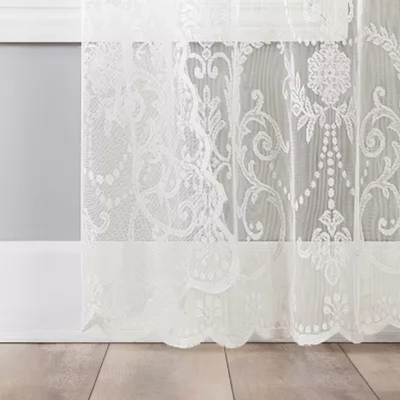 No 918 Nina Lace Rod Pocket Sheer Set of 2 Curtain Panel
