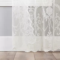 No 918 Nina Lace Rod Pocket Sheer Set of 2 Curtain Panel