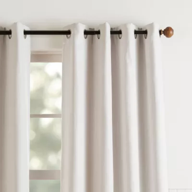 Martha Stewart Reed Grommet Top Blackout Single Curtain Panel