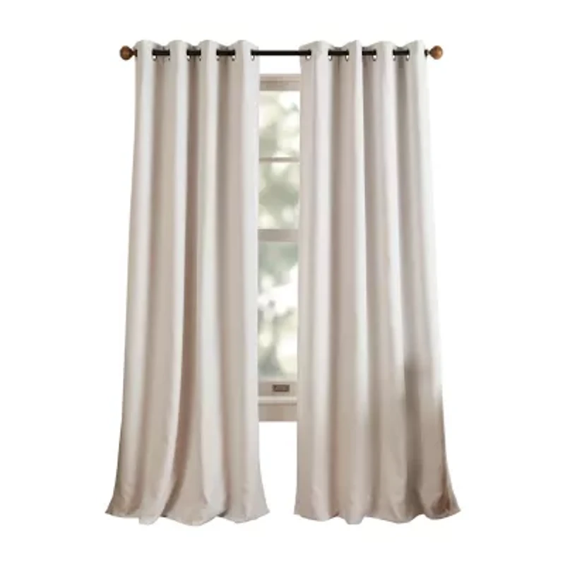 Martha Stewart Reed Grommet Top Blackout Single Curtain Panel