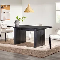 Walker Edison Rectangular Wood-Top Dining Table