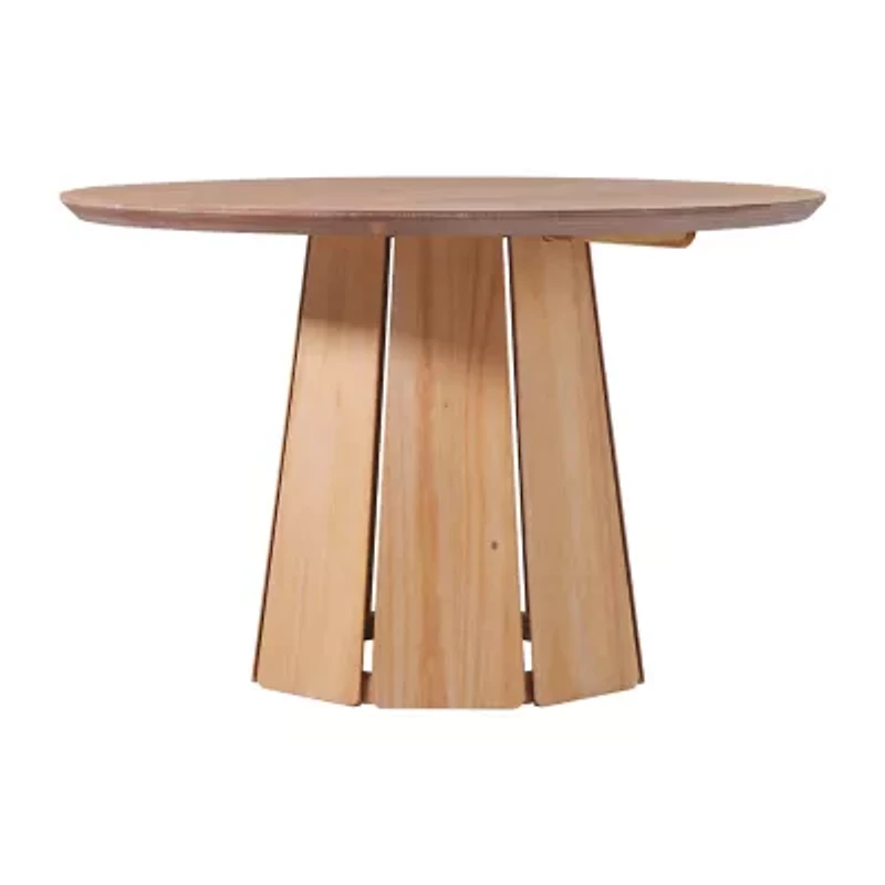 Walker Edison Round Wood-Top Dining Table