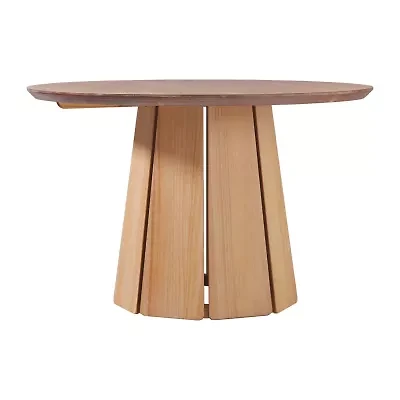 Walker Edison Round Wood-Top Dining Table