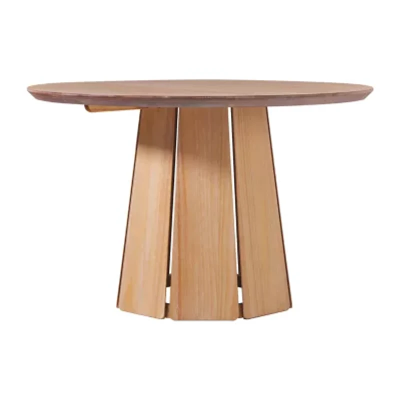Walker Edison Round Wood-Top Dining Table