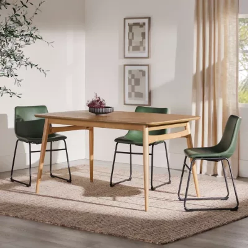 Walker Edison Rectangular Wood-Top Dining Table