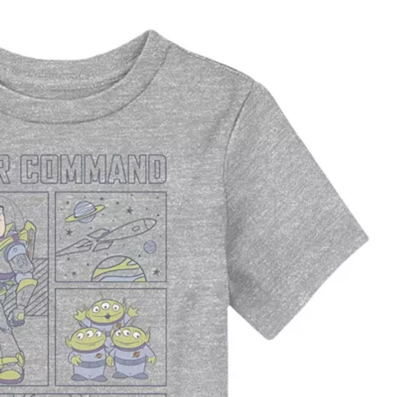 Disney Collection Buzz Lightyear Toddler Boys Crew Neck Short Sleeve Regular Fit Toy Story Graphic T-Shirt