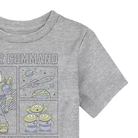 Disney Collection Buzz Lightyear Toddler Boys Crew Neck Short Sleeve Regular Fit Toy Story Graphic T-Shirt