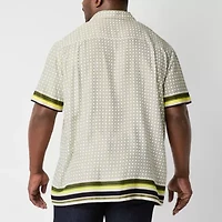Shaquille O'Neal XLG Mens Short Sleeve Regular Fit Big and Tall Button-Down Shirt