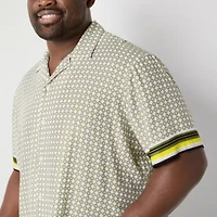 Shaquille O'Neal XLG Mens Short Sleeve Regular Fit Big and Tall Button-Down Shirt