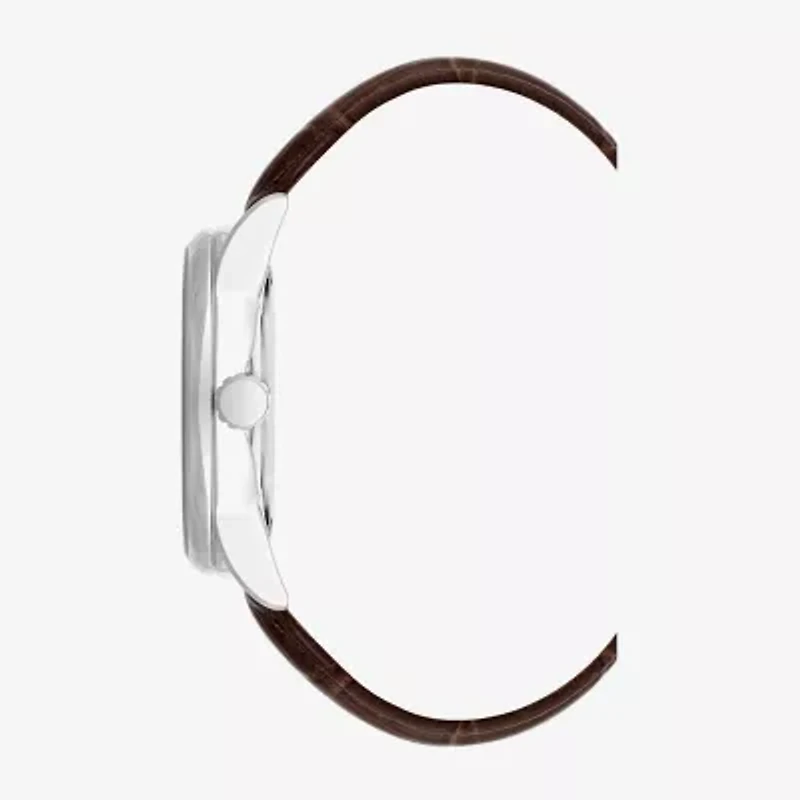 Armitron Mens Brown Leather Strap Watch 20 5048bksvbn