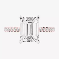 G-H / Si1-Si2 Womens 4 1/4 CT. T.W. Lab Grown White Diamond 14K Rose Gold Side Stone Engagement Ring
