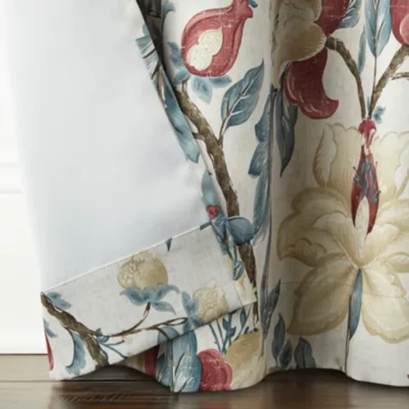 Broadhaven Geneva Print Grommet Top Blackout Single Curtain Panel