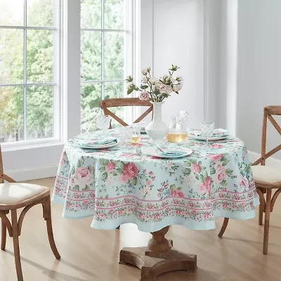 Elrene Home Fashions Vintage Floral Garden 70" Round Tablecloth