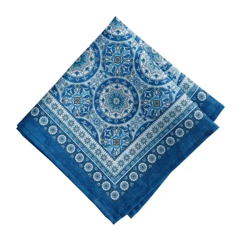 Elrene Home Fashions Vietri Medallion Block Print Stain & Water Resistant Indoor/Outdoor 4-pc. Napkins