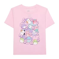 Little & Big Kid Girls Crew Neck Short Sleeve Regular Fit Squishmallows Graphic T-Shirt