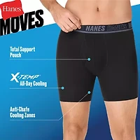 Hanes® Men's Ultimate 3-Pack Moves X-TEMP® Cotton Stretch Boxer Brief Underwear with Total Support Pouch™ Um6ba3