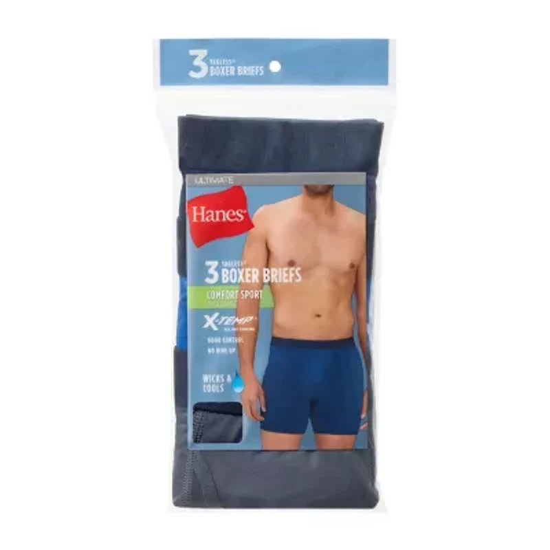 Hanes® Men's Ultimate 3-Pack Comfort Sport Boxer Briefs Underwear
