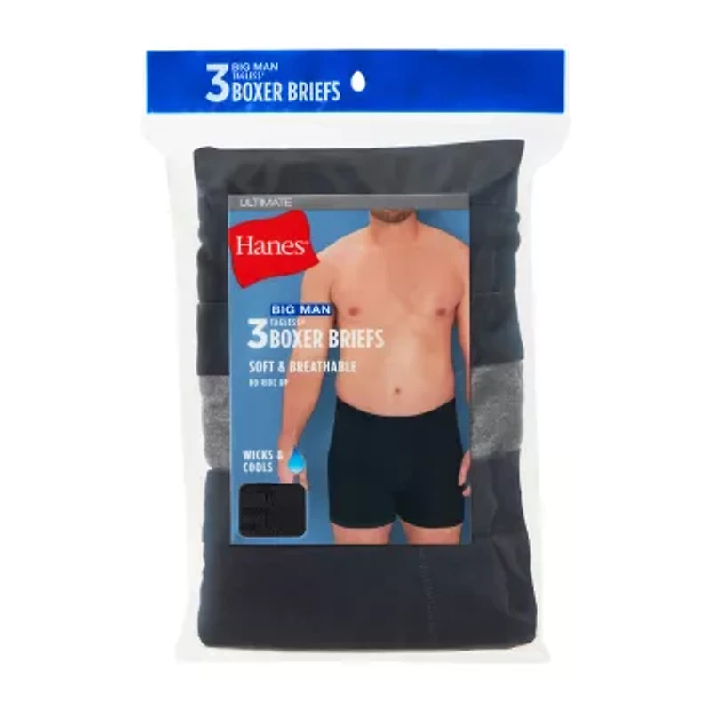 Hanes® Men's Big & Tall Ultimate 3-Pack ComfortSoft® Boxer Briefs Underwear 7703b3
