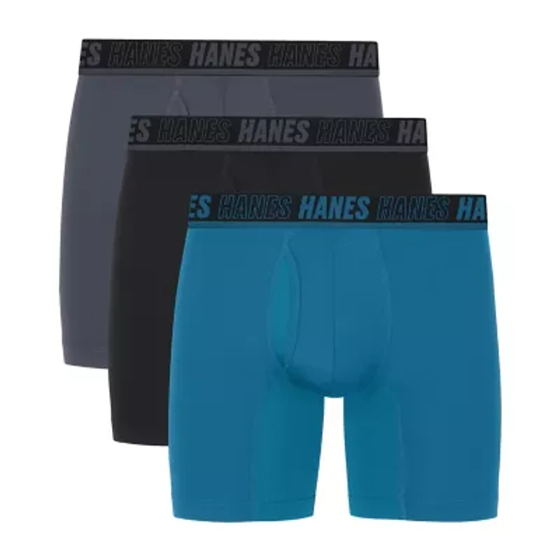 Hanes Mens 3 Pack Boxer Briefs Um2be3