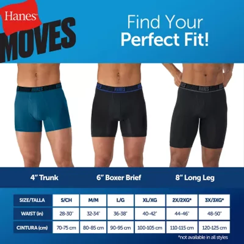 Hanes Mens 3 Pack Boxer Briefs Um2be3