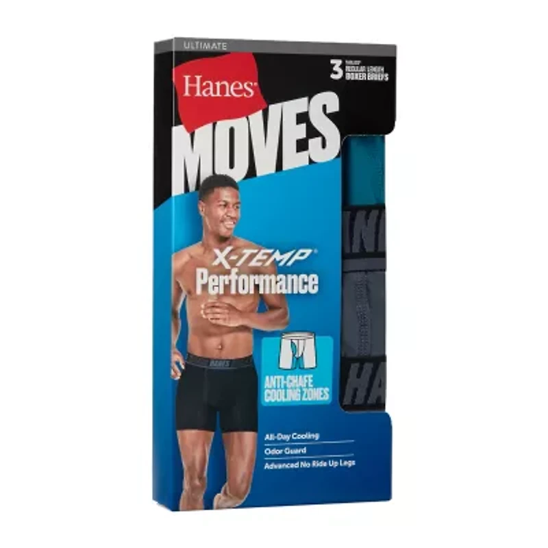 Hanes Mens 3 Pack Boxer Briefs Um2be3