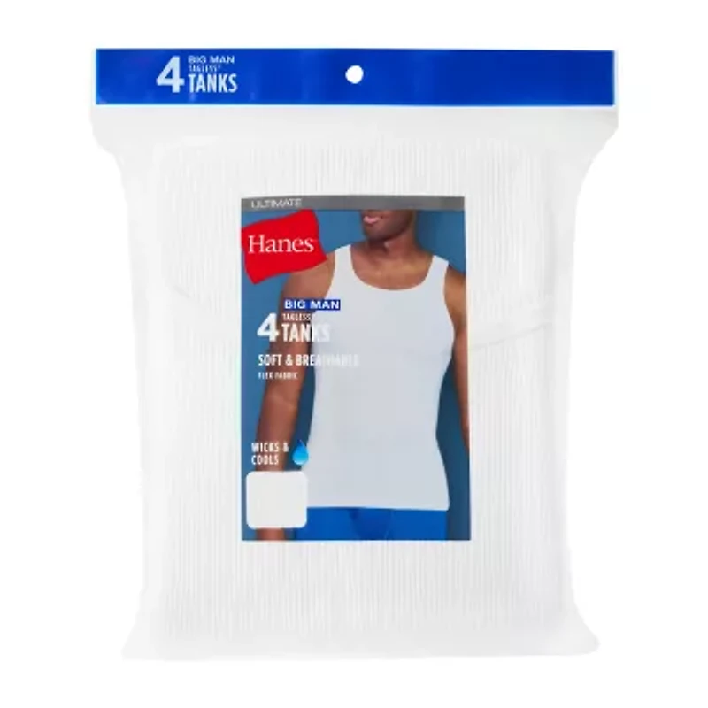 Hanes® Men's Big & Tall Ultimate 3+1 Bonus Pack ComfortSoft® Tank Top Undershirts